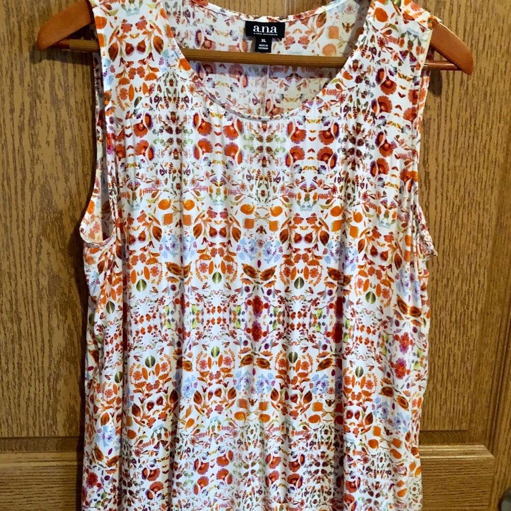 Print Top, multicolored, size xl, sleeveless